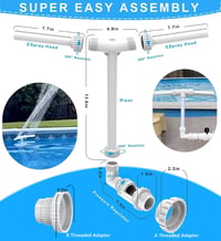 Fântână cascadă pentru piscină MILYN cu pulverizare dublă reglabilă, adaptor și aerator - pentru spa interior și exterior, apă caldă și rece 6