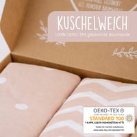 mimaDu prémiová bavlnená súprava obliečok na detský matrac Oeko-Tex, extra mäkké, 2 ks, 90x55 cm, ružové, rozmery 90x50, 90x45, 89x49, pre kolísky a detské postieľky 3