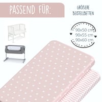 mimaDu prémiová bavlnená súprava obliečok na detský matrac Oeko-Tex, extra mäkké, 2 ks, 90x55 cm, ružové, rozmery 90x50, 90x45, 89x49, pre kolísky a detské postieľky 2