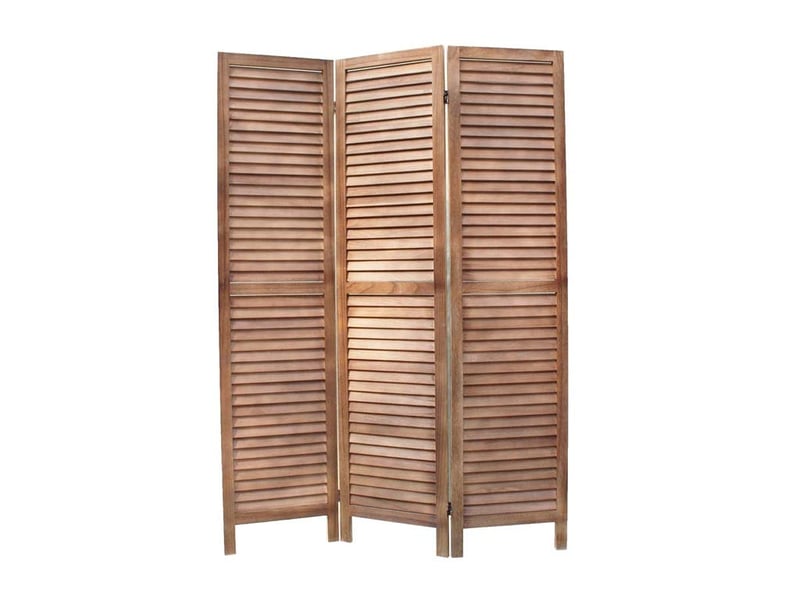MIMBRE NATURAL 3 paneles világosfa biombó szobaválasztó 40 x 6 x 170 cm térelválasztó válaszfal