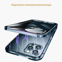 Magnetický kryt MIMGOAL na Apple iPhone 12 Pro, 360-stupňová úplná ochrana, kovový rám, predná a zadná strana z tvrdeného skla, ultratenký priehľadný flipový obal, zlatý 4