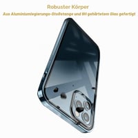 Magnetický kryt MIMGOAL na Apple iPhone 12 Pro, 360-stupňová úplná ochrana, kovový rám, predná a zadná strana z tvrdeného skla, ultratenký priehľadný flipový obal, zlatý 5