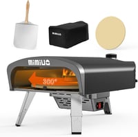 Mimiuo gázüzemű pizzasütő forgólappal, pizzakővel és tálcával, fekete 1