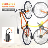 Mimoke Forgó Kerékpár Fali Tartó - Függőleges Bicikli Állvány Garázs Falra, MTB és Országúti Kerékpárhoz, 3 db Fekete Horog 3