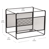 Organizator de birou suspendat din metal Mind Reader, suport pentru documente, depozitare pentru birou, grilaj metalic, 83,8 x 24,8 x 26 cm, negru 3