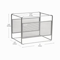 Organizator de documente suspendate Mind Reader, suport de birou, grilaj metalic, 33 x 24,8 x 26 cm, argintiu 3