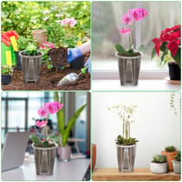 Mineup 10 ks priehľadných črepníkov na orchidey s odtokovými otvormi, 10 cm, plastový kvetináč na orchidey pre vnútorné aj vonkajšie použitie, na balkón a stôl 6