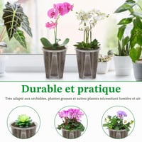 Mineup 10 ks priehľadných črepníkov na orchidey s odtokovými otvormi, 10 cm, plastový kvetináč na orchidey pre vnútorné aj vonkajšie použitie, na balkón a stôl 4