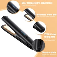 Mineup Mini Vezeték Nélküli Hajvasaló 2-in-1 - Egyenesítés és Göndörítés, 4 Hőfokozat, 3200 mAh Titánium Lapok, LCD Kijelző, 140-200°C 3