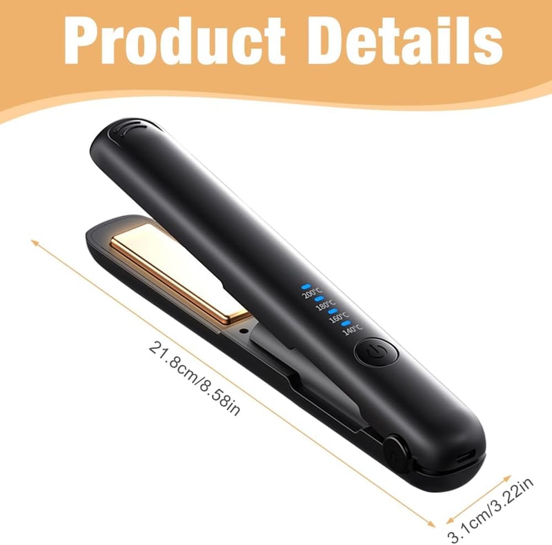 Mineup Mini Vezeték Nélküli Hajvasaló 2-in-1 - Egyenesítés és Göndörítés, 4 Hőfokozat, 3200 mAh Titánium Lapok, LCD Kijelző, 140-200°C