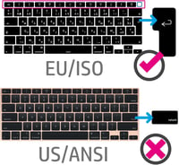 MiNGFi Szilikon Orosz Billentyűzet Védő MacBook Air 13" A2179 A2337 M1 EU ISO Kiosztás Fekete Billentyűzet Takaró 6