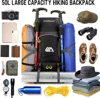 Mingfuxin 50L Vízálló Túrahátizsák - Unisex Trekking Hátizsák Esővédővel, Túrázáshoz, Hegymászáshoz, Kempingezéshez és Utazáshoz 2
