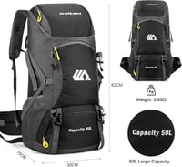 Mingfuxin 50L Vízálló Túrahátizsák - Unisex Trekking Hátizsák Esővédővel, Túrázáshoz, Hegymászáshoz, Kempingezéshez és Utazáshoz 3