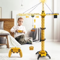 Mini Tudou 128 cm-es Távirányítós Toronydaru, 6 Csatornás 2.4 GHz RC Építkezési Játék, 680° Forgás, Fény és Hang Effektekkel, Gyerekeknek 6+ 1