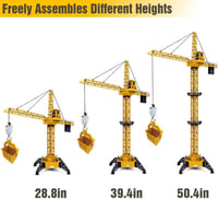 Mini Tudou 128 cm-es Távirányítós Toronydaru, 6 Csatornás 2.4 GHz RC Építkezési Játék, 680° Forgás, Fény és Hang Effektekkel, Gyerekeknek 6+ 4