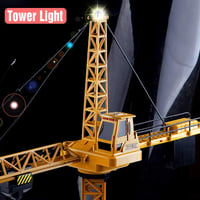 Mini Tudou 128 cm-es Távirányítós Toronydaru, 6 Csatornás 2.4 GHz RC Építkezési Játék, 680° Forgás, Fény és Hang Effektekkel, Gyerekeknek 6+ 2