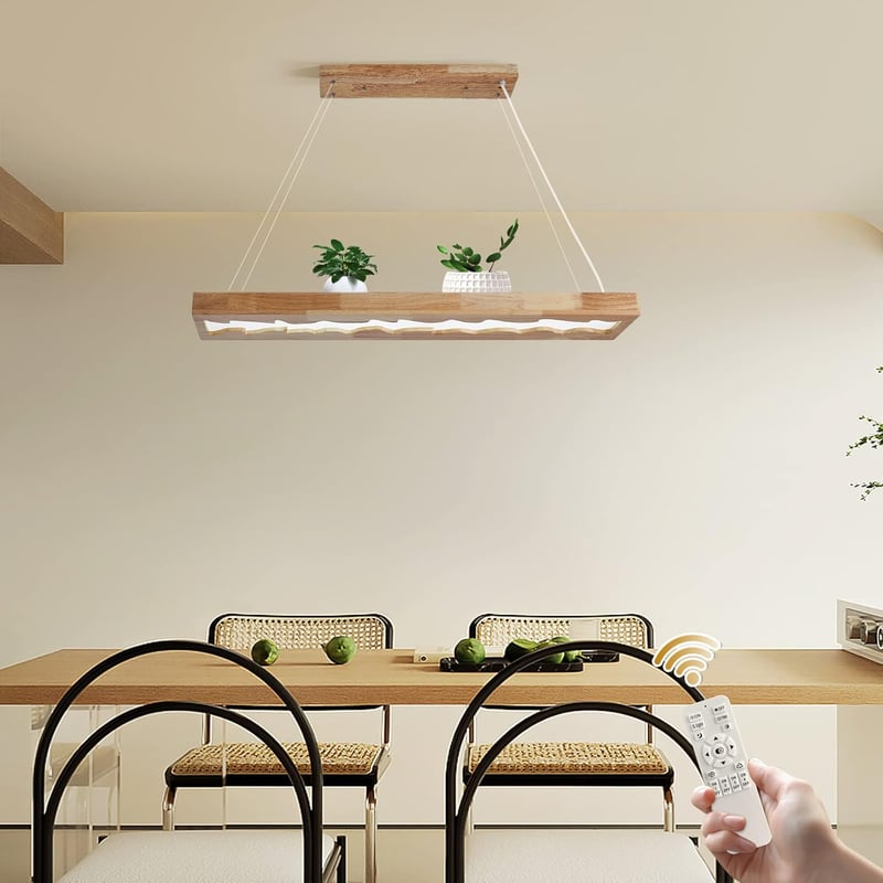 minifair LED Fa Függőlámpa Dimmer Funkcióval, Étkezőasztal Világítás, Magasságállítható 100cm