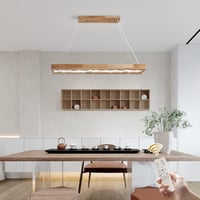 minifair LED Fa Függőlámpa Dimmer Funkcióval, Étkezőasztal Világítás, Magasságállítható 100cm 3