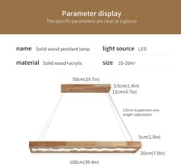 minifair LED Fa Függőlámpa Dimmer Funkcióval, Étkezőasztal Világítás, Magasságállítható 100cm 6