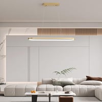 Minifair LED oválne závesné svietidlo stmievateľné zlatý prstenec s diaľkovým ovládaním nastaviteľná výška 120 cm jedáleň kuchyňa obývačka 7