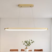 Minifair LED oválne závesné svietidlo stmievateľné zlatý prstenec s diaľkovým ovládaním nastaviteľná výška 120 cm jedáleň kuchyňa obývačka 1