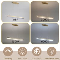 Minifair LED oválne závesné svietidlo stmievateľné zlatý prstenec s diaľkovým ovládaním nastaviteľná výška 120 cm jedáleň kuchyňa obývačka 3