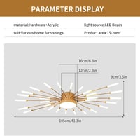 minifair Modern LED Mennyezeti Lámpa 29 Ágú Arany Csillár Hálószoba Nappali Konyha 3