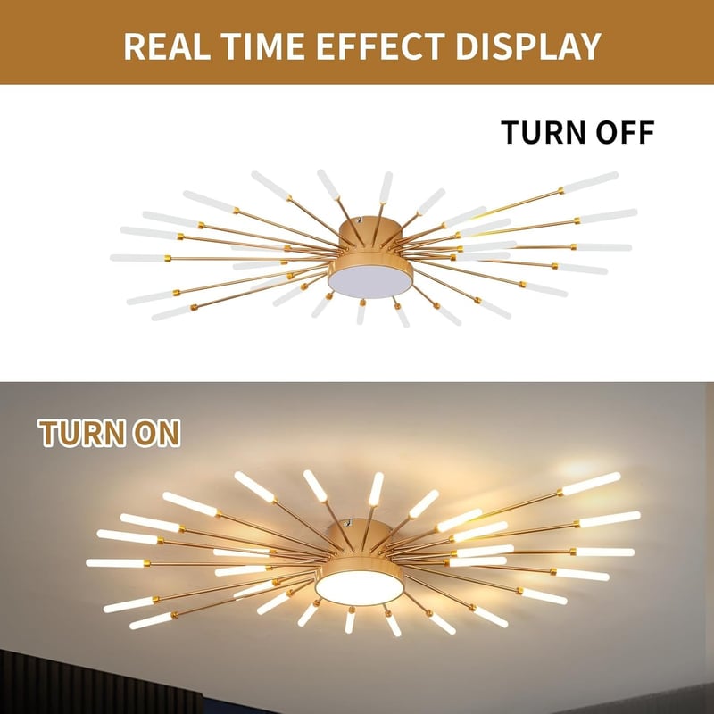 minifair Modern LED Mennyezeti Lámpa 29 Ágú Arany Csillár Hálószoba Nappali Konyha