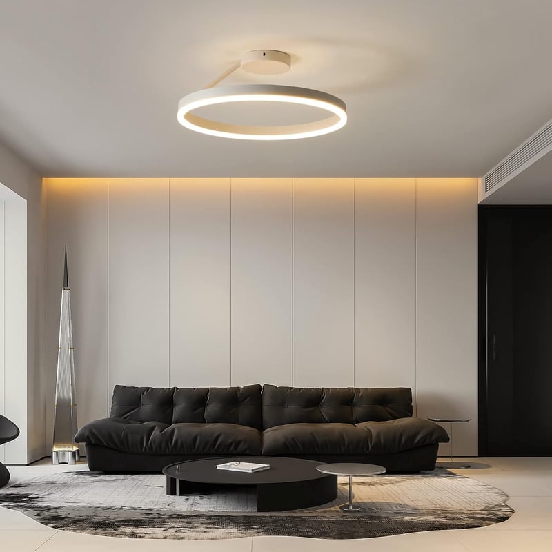minifair Modern LED Mennyezeti Lámpa - Kör Alakú Fehér Plafonlámpa 21W 3000K Meleg Fénnyel, Nappali, Konyha, Hálószoba Világításhoz, 40 cm
