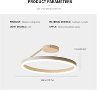 minifair Modern LED Mennyezeti Lámpa - Kör Alakú Fehér Plafonlámpa 21W 3000K Meleg Fénnyel, Nappali, Konyha, Hálószoba Világításhoz, 40 cm 7