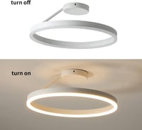minifair Modern LED Mennyezeti Lámpa - Kör Alakú Fehér Plafonlámpa 21W 3000K Meleg Fénnyel, Nappali, Konyha, Hálószoba Világításhoz, 40 cm 5