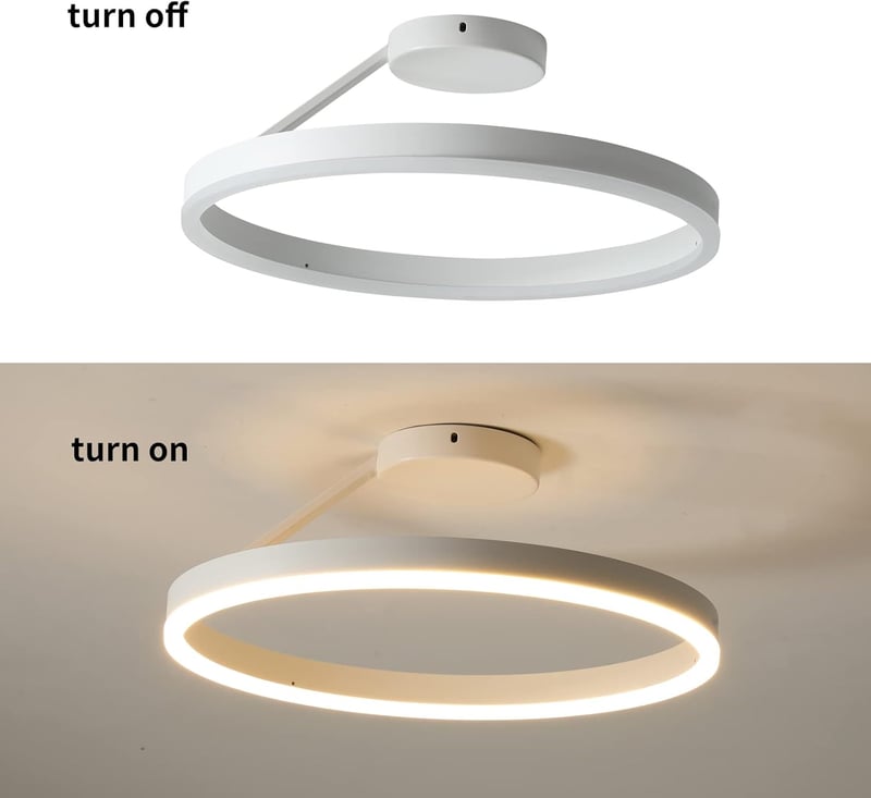 minifair Modern LED Mennyezeti Lámpa - Kör Alakú Fehér Plafonlámpa 21W 3000K Meleg Fénnyel, Nappali, Konyha, Hálószoba Világításhoz, 40 cm