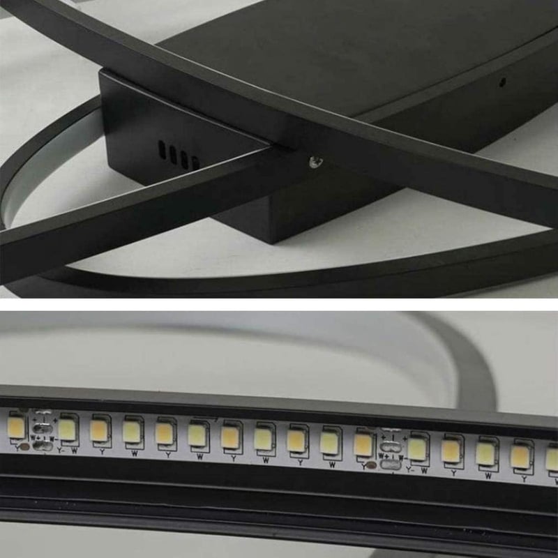 minifair Ovális LED Mennyezeti Lámpa - Távirányítós Szabályozható Fényerő, Modern Dizájn, Fehér Csillár Nappaliba, Hálóba, Konyhába