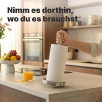 Minismus držač za kuhinjski papir od nehrđajućeg čelika s otežanim postoljem - srebrni 7