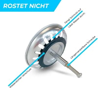 Minismus Univerzális Magasságállítható Mosogató Szűrő 82mm Rozsdamentes - 82 mm 3