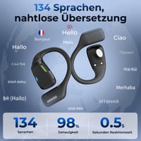 Prekladateľské slúchadlá MINISO M98 AI, 3 v 1 preklad v reálnom čase, 134 jazykov, LCD dotyková obrazovka, Open Ear, na štúdium, cestovanie, obchodné rokovania 3