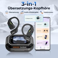 Prekladateľské slúchadlá MINISO M98 AI, 3 v 1 preklad v reálnom čase, 134 jazykov, LCD dotyková obrazovka, Open Ear, na štúdium, cestovanie, obchodné rokovania 2