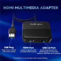 MINIX HDMI prevodník pre autotelevízor, HDMI adaptér pre Fire TV Stick/herný notebook/Switch/DVD/set-top box, 2,4 GHz WiFi, Plug and Play 5