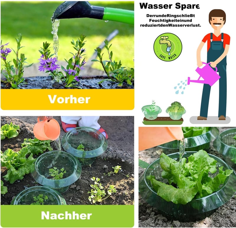 VDYXEW Megerősített Csigavédő Gallér Saláta és Káposzta Növényekhez - Vegyszermentes Csigariasztó Védelem (68g/db) - Pack of 20