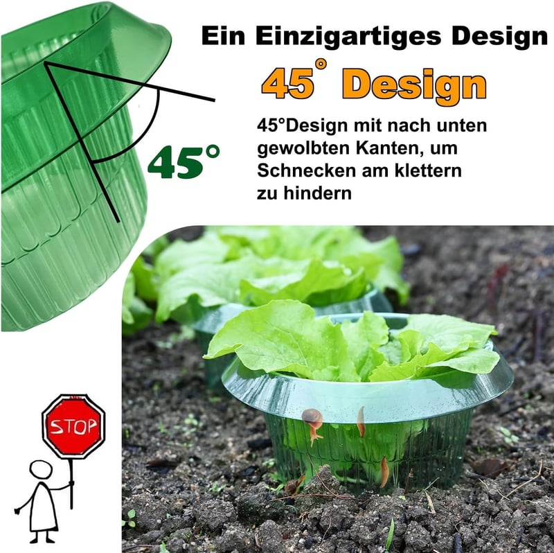 VDYXEW Megerősített Csigavédő Gallér Saláta és Káposzta Növényekhez - Vegyszermentes Csigariasztó Védelem (68g/db) - Pack of 20