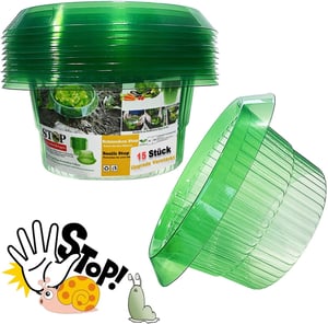 Minstores ogrlice za zaštitu od puževa za biljke - 15 komada PET plastičnih zaštitnih prstenova bez kemikalija za salate, kupus - otporne na vremenske uvjete, višekratne