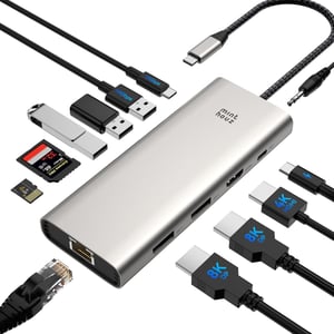 Docking station 12-în-1 Minthouz MT-UMD316 USB-C - 3 monitoare, 8K, 100W PD, Thunderbolt 3/4