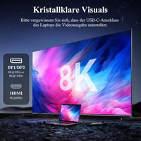 Minthouz 12 az 1-ben USB-C dokkoló 3 monitor, 100W PD, 8K/4K, Thunderbolt 3/4 6