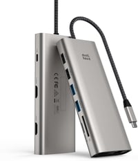 Minthouz 12 az 1-ben USB-C Dokkoló, Tripla Monitor Támogatás 4K@144Hz, 100W PD, DP+2×HDMI, 4×USB, LAN, SD/TF Kártyaolvasó, Dell/HP/Lenovo La 1