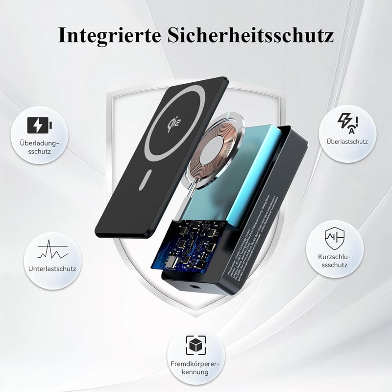 Minthouz MagSafe Powerbank 10000mAh - 20W Mágneses Vezeték Nélküli Hordozható Töltő iPhone 16/15/14/13/12 és Samsung Készülékekhez, Gyorstöl