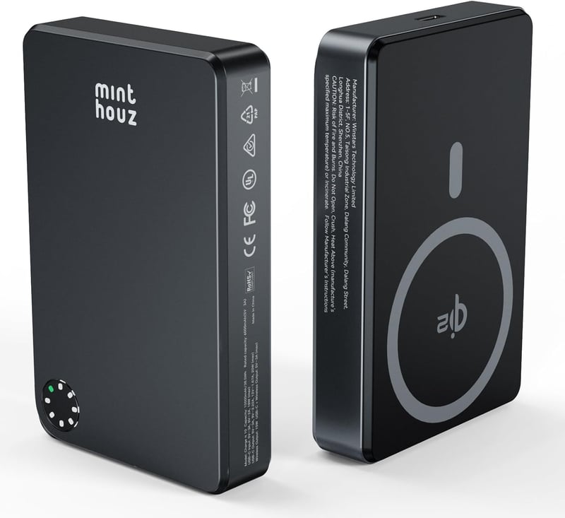 Minthouz MagSafe Powerbank 10000mAh - 20W Mágneses Vezeték Nélküli Hordozható Töltő iPhone 16/15/14/13/12 és Samsung Készülékekhez, Gyorstöl
