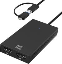 Minthouz USB 3.0/USB C Dual HDMI Adapter - 4K+1080p Kettős Monitor Elosztó Windows és MacBook M1/M2/M3 Kompatibilis, Dell HP Surface Lenovo 1