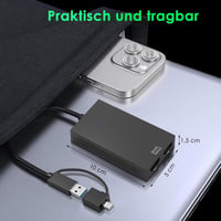 Minthouz USB 3.0/USB C Dual HDMI Adapter - 4K+1080p Kettős Monitor Elosztó Windows és MacBook M1/M2/M3 Kompatibilis, Dell HP Surface Lenovo 8