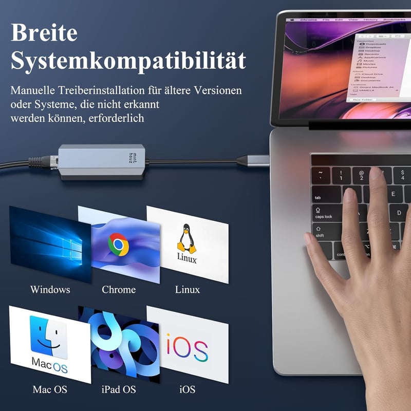 Minthouz USB-C Ethernet adapter 5G RJ45 hálózati csatlakozó