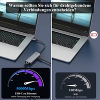 Minthouz USB-C Ethernet adapter 5GB RJ45 LAN, 95W PD, Thunderbolt 4/3 5
